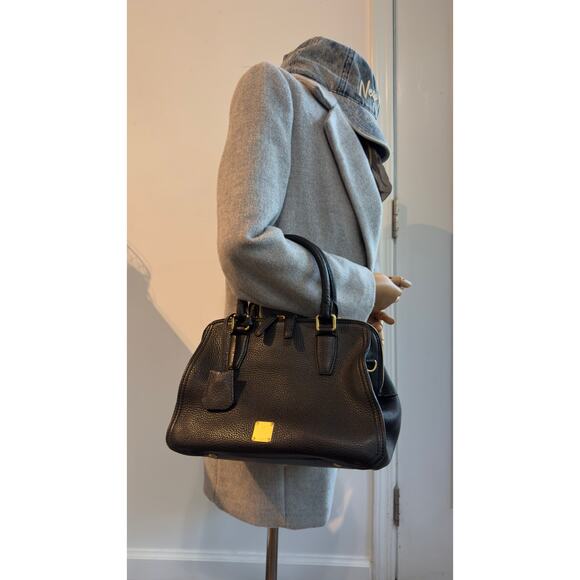 MCM Pebbled Leather Two-Way Handbag - Black - Picture 14 of 15